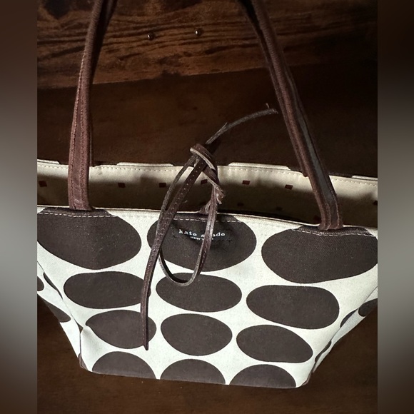 Kate Spade Vintage Sam Graphic Dot Brown Tote - Picture 5 of 9